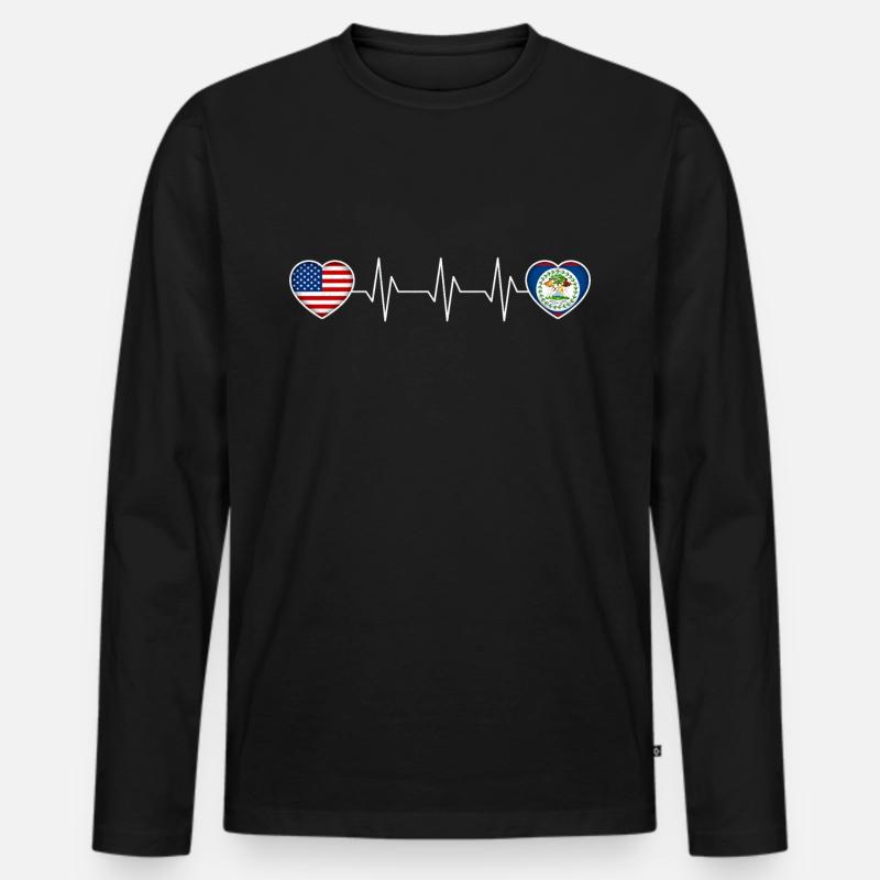 Belize - Männer Premium Bio Langarmshirt - Schwarz