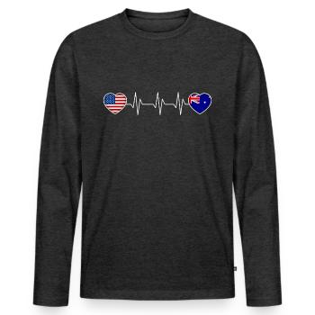 Australie - T-shirt manches longues Premium bio Homme - anthracite chiné - Devant - Nico (187cm)