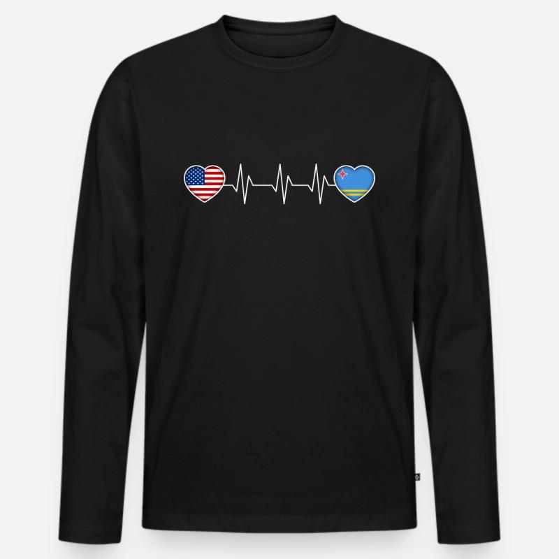 Aruba - Männer Premium Bio Langarmshirt - Schwarz