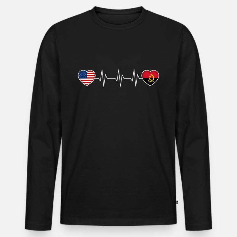 Angola - Männer Premium Bio Langarmshirt - Schwarz