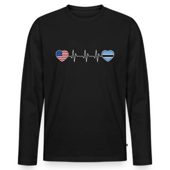 Botswana - Men's Premium Organic Long Sleeve Shirt - black - Front - Nico (187cm)
