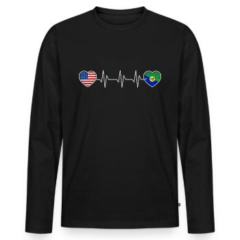 Île Christmas - T-shirt manches longues Premium bio Homme - noir - Devant - Nico (187cm)