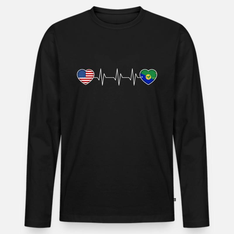 Weihnachtsinsel - Männer Premium Bio Langarmshirt - Schwarz