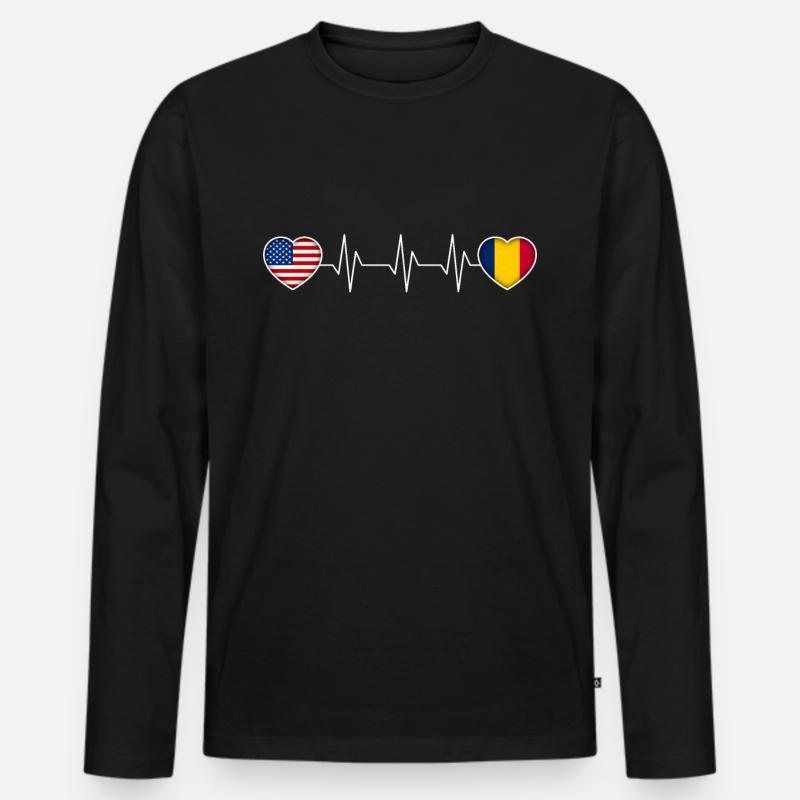 Tschad - Männer Premium Bio Langarmshirt - Schwarz