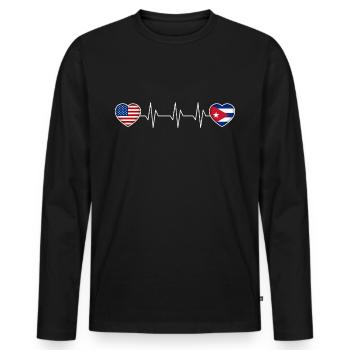 Cuba - T-shirt manches longues Premium bio Homme - noir - Devant - Nico (187cm)