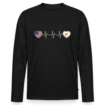 Zypern - Männer Premium Bio Langarmshirt - Schwarz - Vorne - Nico (187cm)