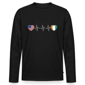 Ivory Coast - Men's Premium Organic Long Sleeve Shirt - black - Front - Nico (187cm)