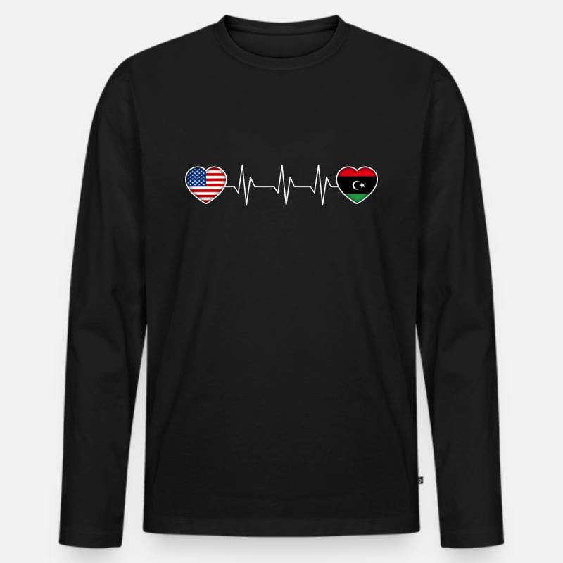 Libyen - Männer Premium Bio Langarmshirt - Schwarz