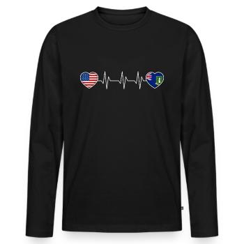 Britische Jungferninseln - Männer Premium Bio Langarmshirt - Schwarz - Vorne - Nico (187cm)