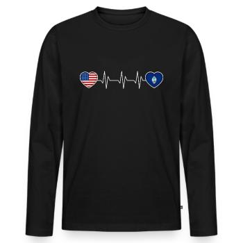 Guam - Männer Premium Bio Langarmshirt - Schwarz - Vorne - Nico (187cm)