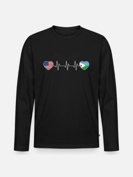 Djibouti - Men's Premium Organic Long Sleeve Shirt - black