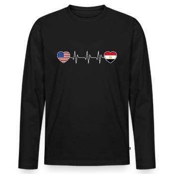 Egypt - Men's Premium Organic Long Sleeve Shirt - black - Front - Nico (187cm)