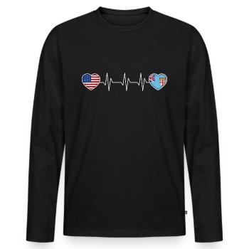 Fiji - Men's Premium Organic Long Sleeve Shirt - black - Front - Nico (187cm)