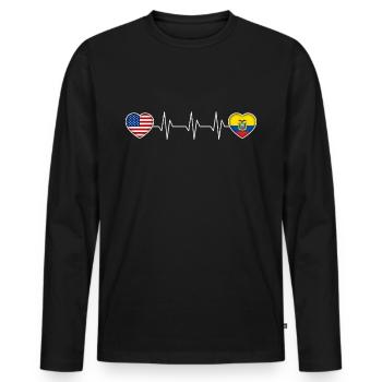 Ecuador - Men's Premium Organic Long Sleeve Shirt - black - Front - Nico (187cm)