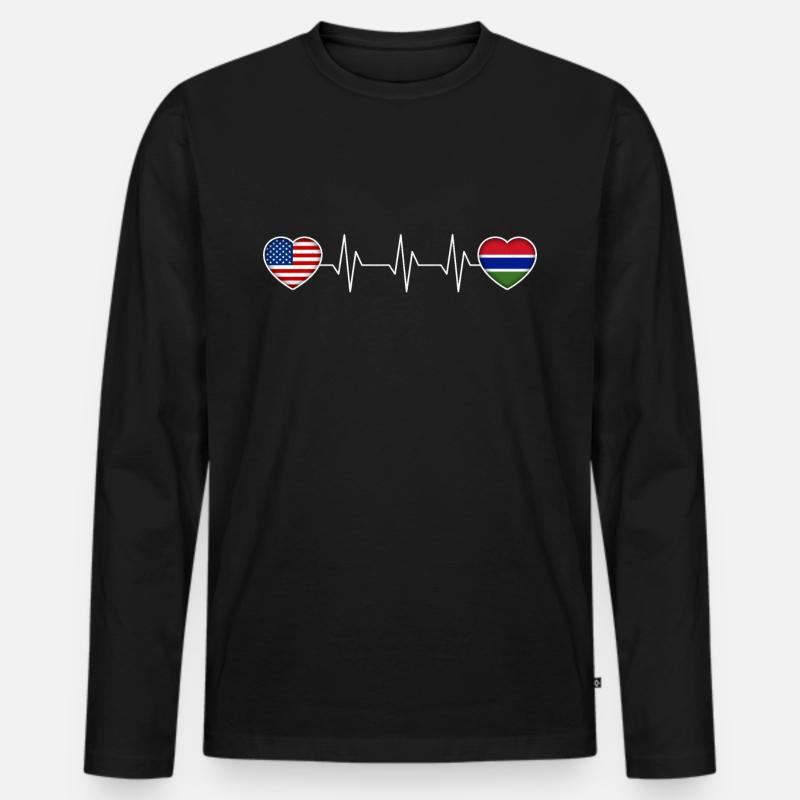Gambia - Männer Premium Bio Langarmshirt - Schwarz