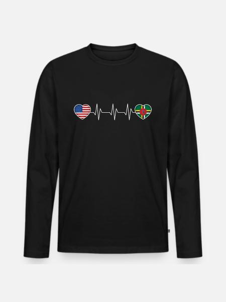 Dominica - Men's Premium Organic Long Sleeve Shirt - black