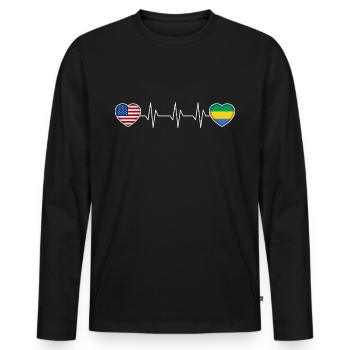 Gabon - Men's Premium Organic Long Sleeve Shirt - black - Front - Nico (187cm)