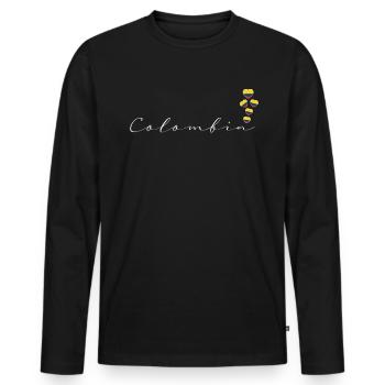 Colombie - T-shirt manches longues Premium bio Homme - noir - Devant - Nico (187cm)