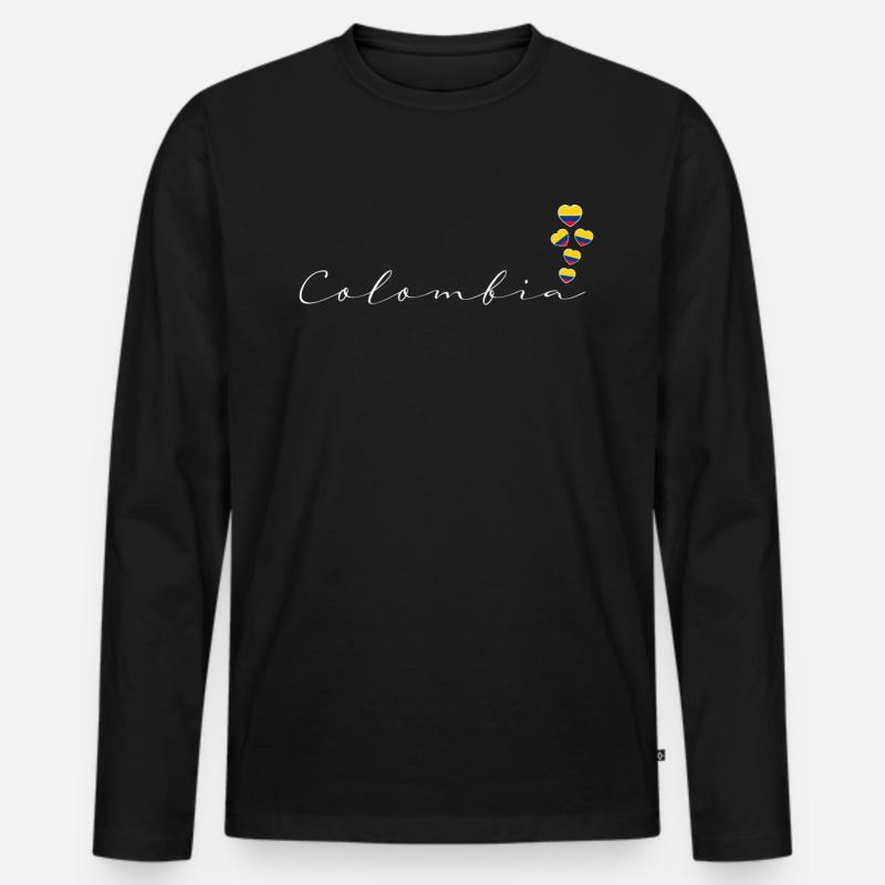 Kolumbien - Männer Premium Bio Langarmshirt - Schwarz