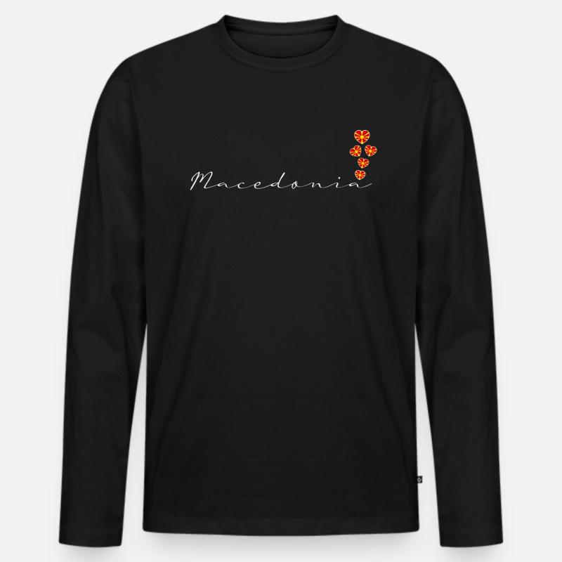 Mazedonien - Männer Premium Bio Langarmshirt - Schwarz