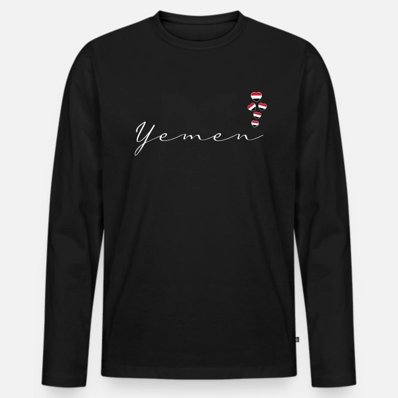 Jemen - Männer Premium Bio Langarmshirt - Schwarz