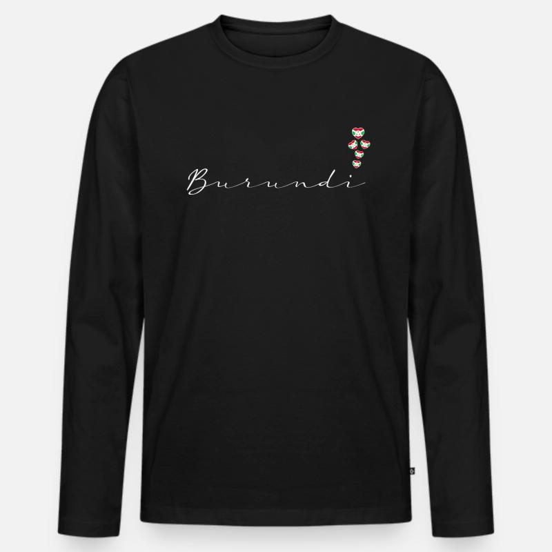 Burundi - Männer Premium Bio Langarmshirt - Schwarz