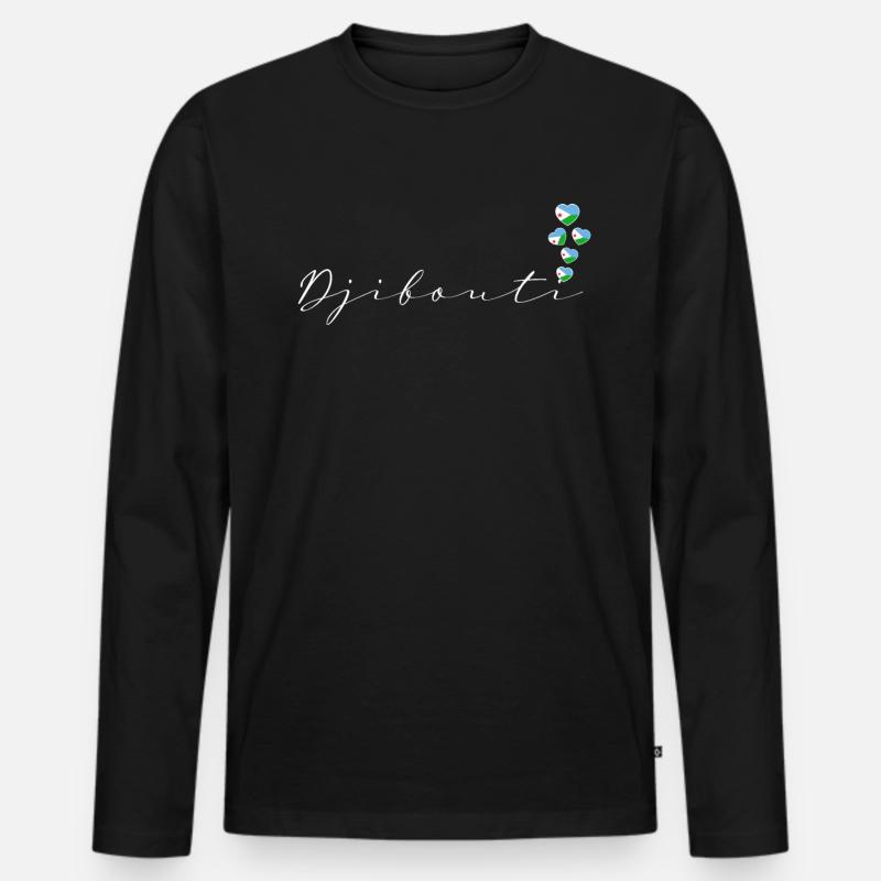 Dschibuti - Männer Premium Bio Langarmshirt - Schwarz