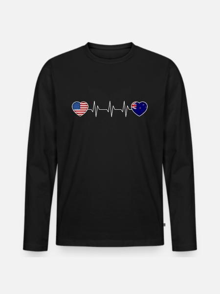 New Zealand - Men's Premium Organic Long Sleeve Shirt - black