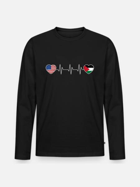 Palestine - T-shirt manches longues Premium bio Homme - noir