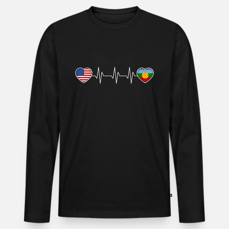 Mapuche - Männer Premium Bio Langarmshirt - Schwarz