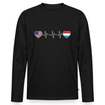 Luxembourg - Men's Premium Organic Long Sleeve Shirt - black - Front - Nico (187cm)
