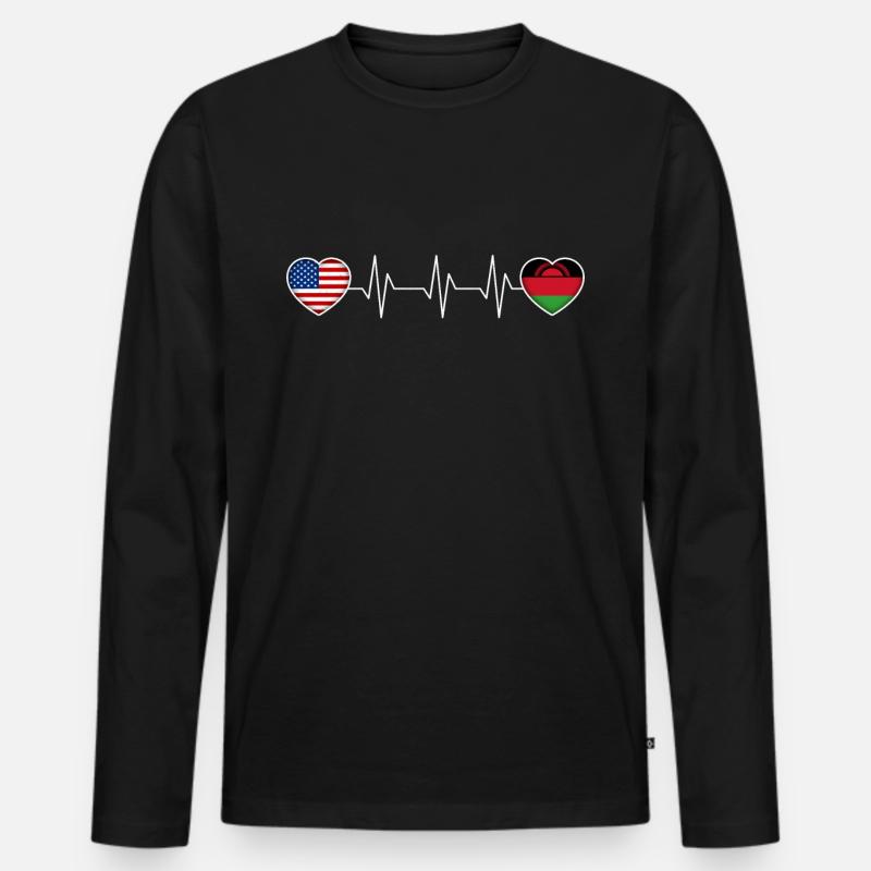 Malawi - Männer Premium Bio Langarmshirt - Schwarz