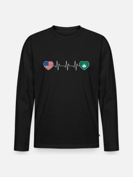 Macau - Men's Premium Organic Long Sleeve Shirt - black