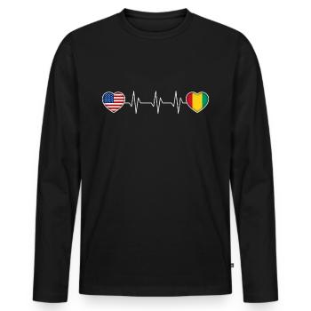 Guinea - Men's Premium Organic Long Sleeve Shirt - black - Front - Nico (187cm)