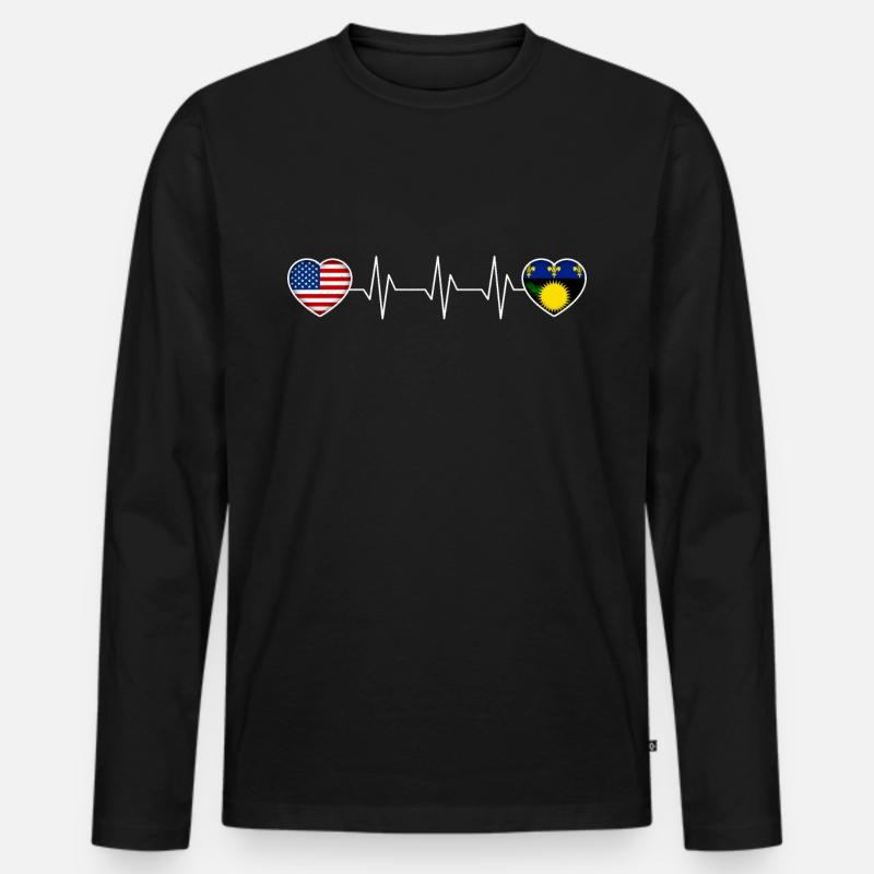 Guadeloupe - Männer Premium Bio Langarmshirt - Schwarz