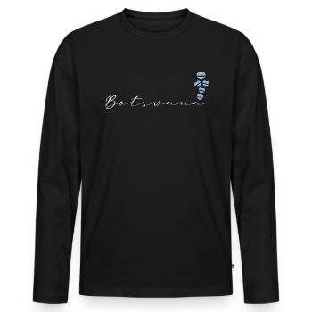 Botswana - Men's Premium Organic Long Sleeve Shirt - black - Front - Nico (187cm)