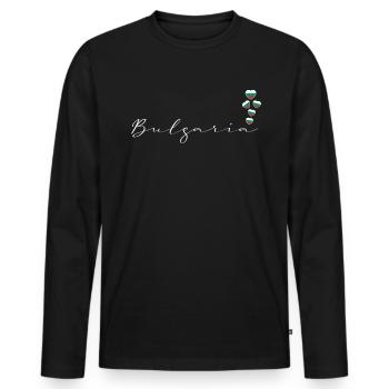 Bulgarie - T-shirt manches longues Premium bio Homme - noir - Devant - Nico (187cm)