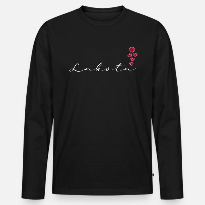 Lakota - Männer Premium Bio Langarmshirt - Schwarz