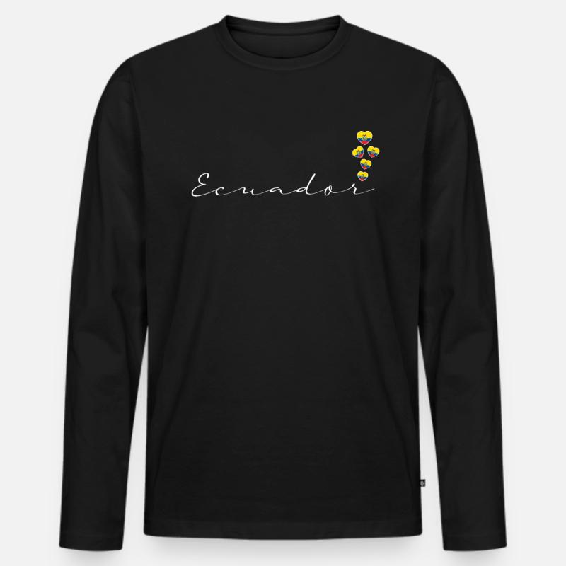 Ecuador - Männer Premium Bio Langarmshirt - Schwarz