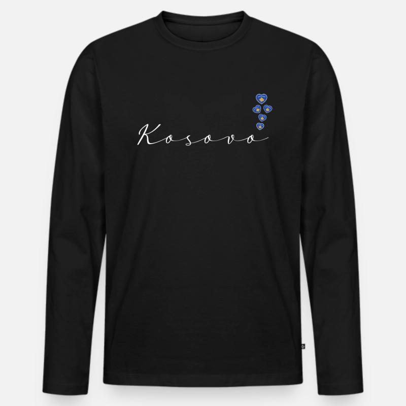 Kosovo - Männer Premium Bio Langarmshirt - Schwarz