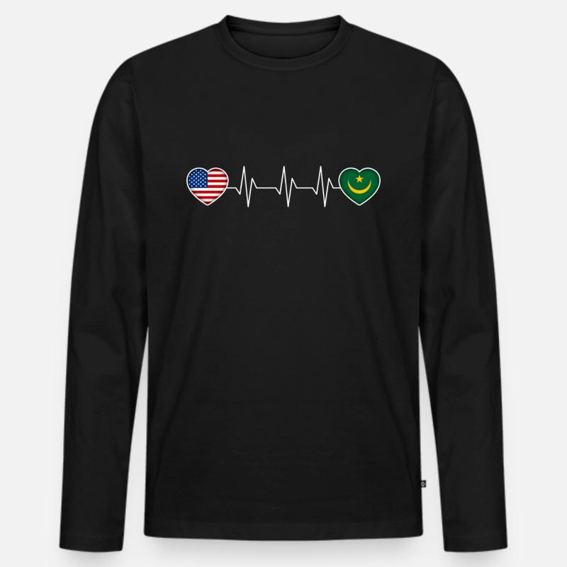 Mauretanien - Männer Premium Bio Langarmshirt - Schwarz