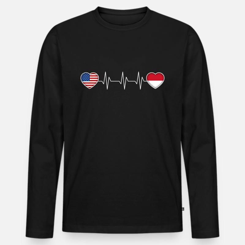 Monaco - Männer Premium Bio Langarmshirt - Schwarz