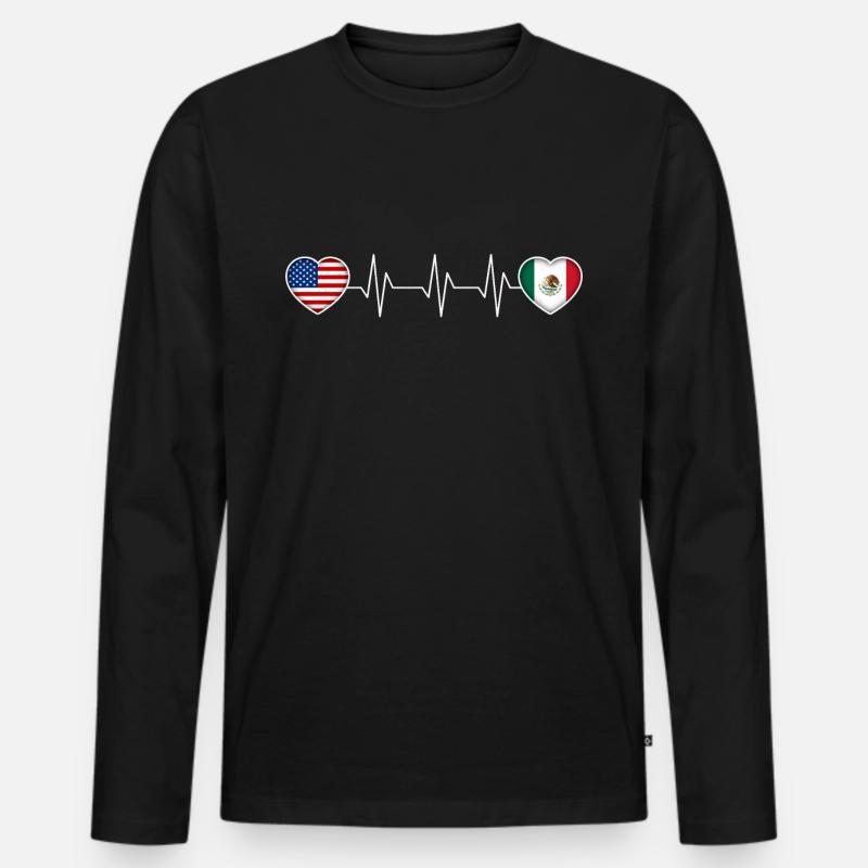 Mexiko - Männer Premium Bio Langarmshirt - Schwarz