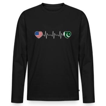 Pakistan - Men's Premium Organic Long Sleeve Shirt - black - Front - Nico (187cm)