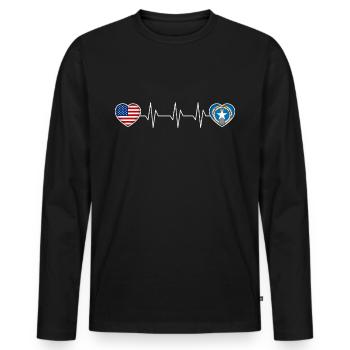 Nördliche Marianen - Männer Premium Bio Langarmshirt - Schwarz - Vorne - Nico (187cm)