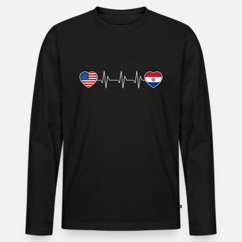 Paraguay - Männer Premium Bio Langarmshirt - Schwarz