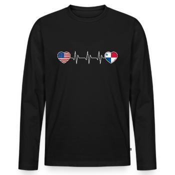 Panama - T-shirt manches longues Premium bio Homme - noir - Devant - Nico (187cm)