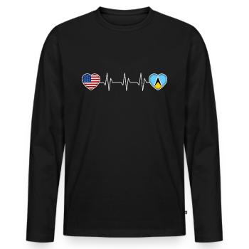 Saint Lucia - Men's Premium Organic Long Sleeve Shirt - black - Front - Nico (187cm)