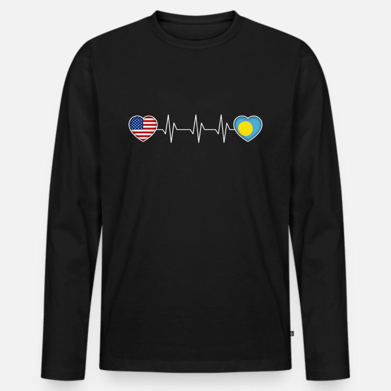 Palau - Männer Premium Bio Langarmshirt - Schwarz
