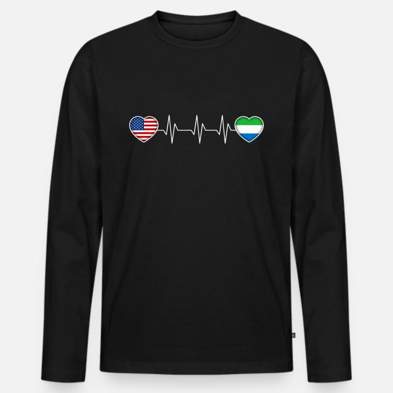 Sierra Leone - Männer Premium Bio Langarmshirt - Schwarz